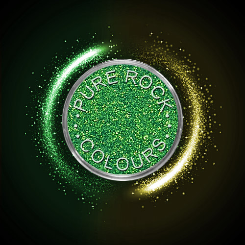 EcoSparks™ Allure - Earth friendly glitter in sparkling green with gold flecks.